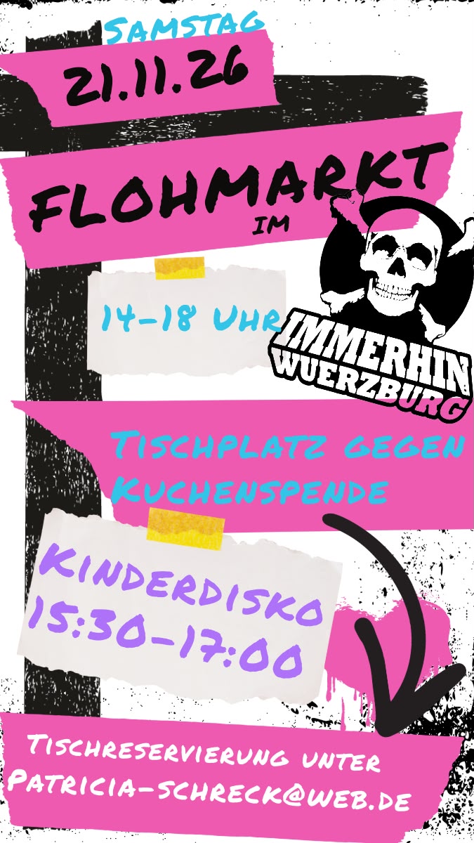 Flohmarkt im Immerhin! Kinder-Disco gibt es noch dazu.